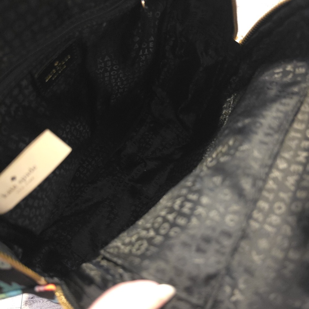 Kate Spade Small Backpack Purse Hummingbird Black Floral - Picture 7 of 12